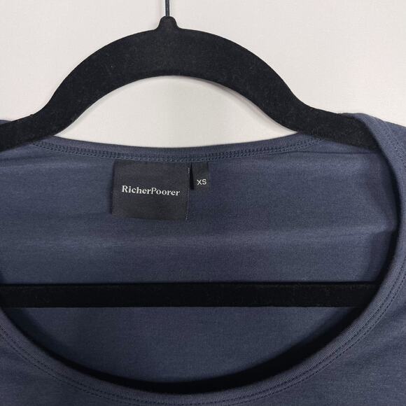 Richer Poorer XSmall Blue Scoop Neck 3/4 Sleeve Bodysuit Soft Stretch Modal - Picture 5 of 9